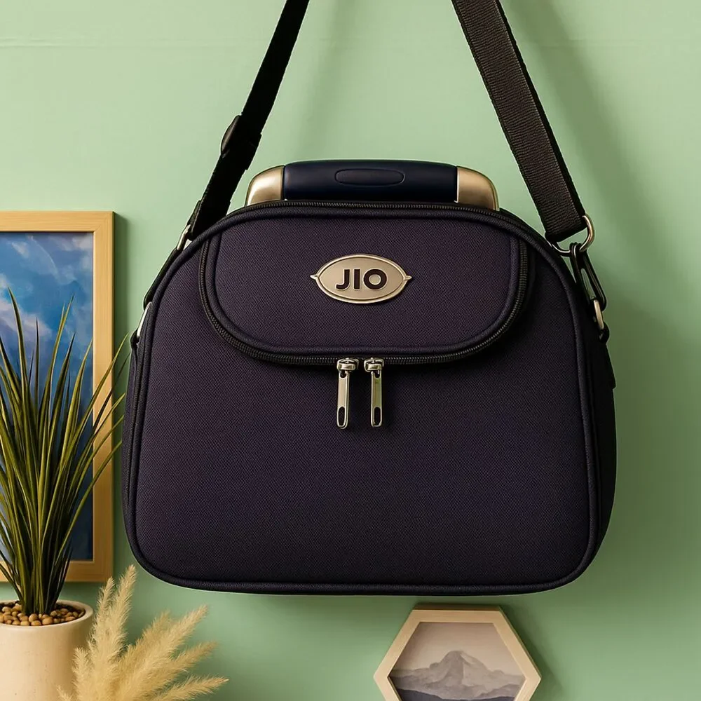 JIO Navy Blue Travel Bag Carry-On Toiletry Makeup Organizer Case vintage